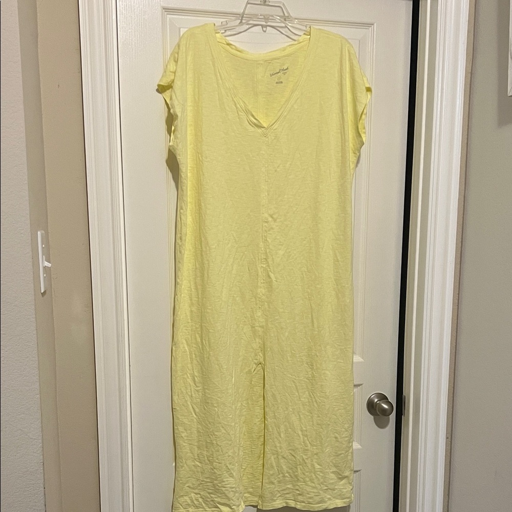 Universal Thread Yellow V-Neck T-Shirt Dress